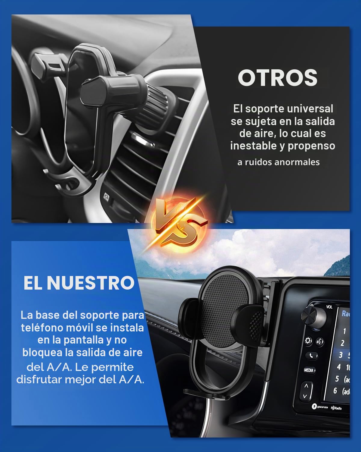 Autorder Soporte de teléfono de Coche para Mercedes Benz Clase C 2022-2026/GLC 2023-2026, Accesorios de Montaje de teléfono, Pantalla de teléfono Celular, Soporte de automóvil, Manos Libres, rotación