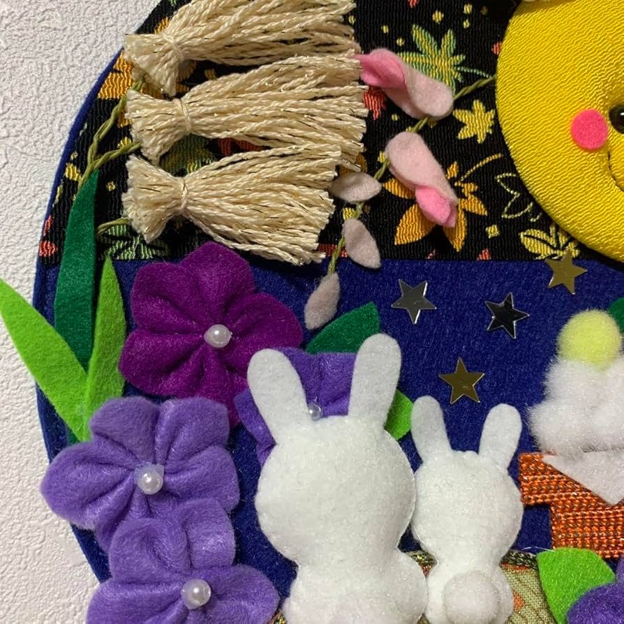 フェルトリース☆フェルトままごと☆フェルトタペストリー ハンドメイド 秋 フェルトリース タペストリー・壁掛け