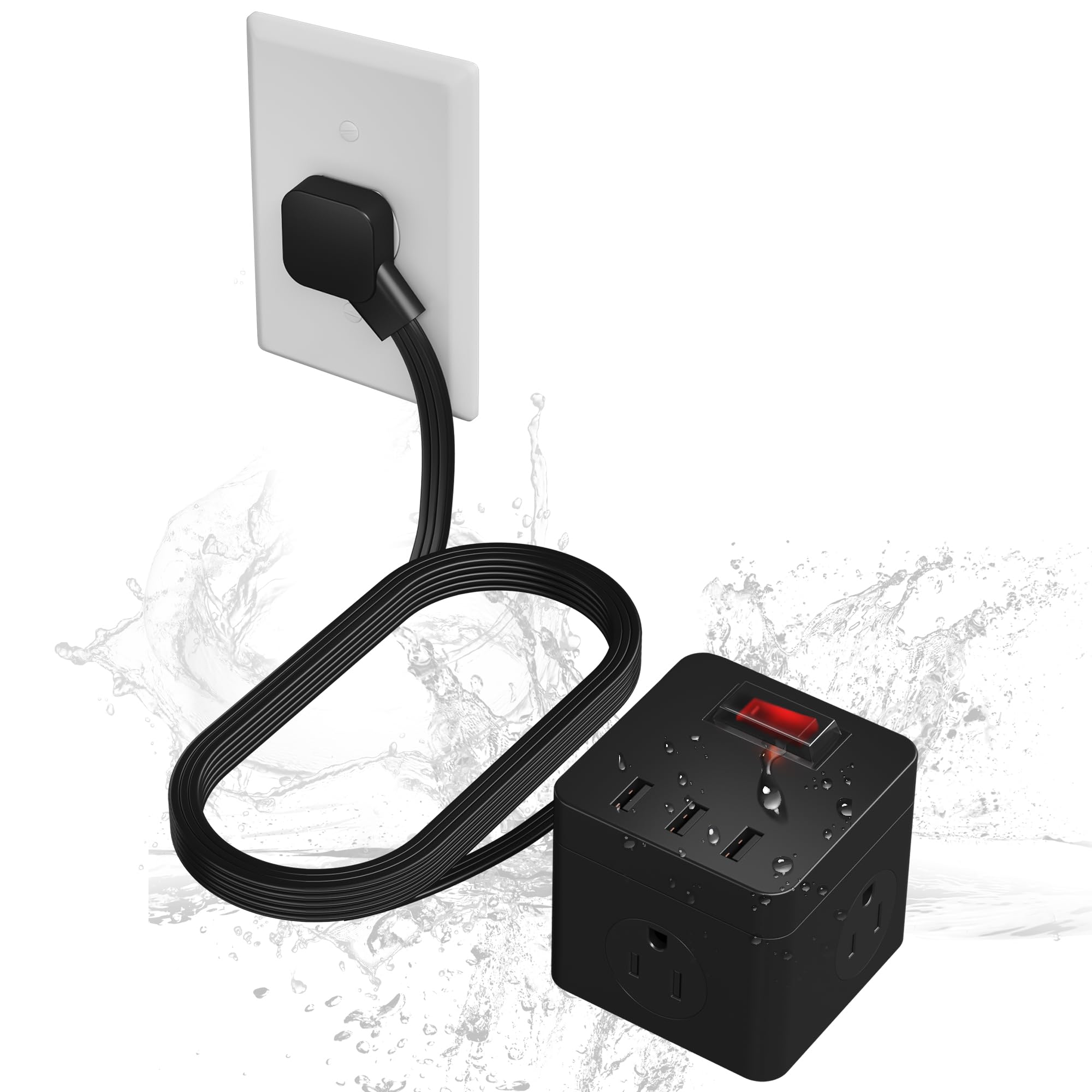 Photo 1 of Veeloon IPX4 Waterproof Power Strip with USB - 6 FT