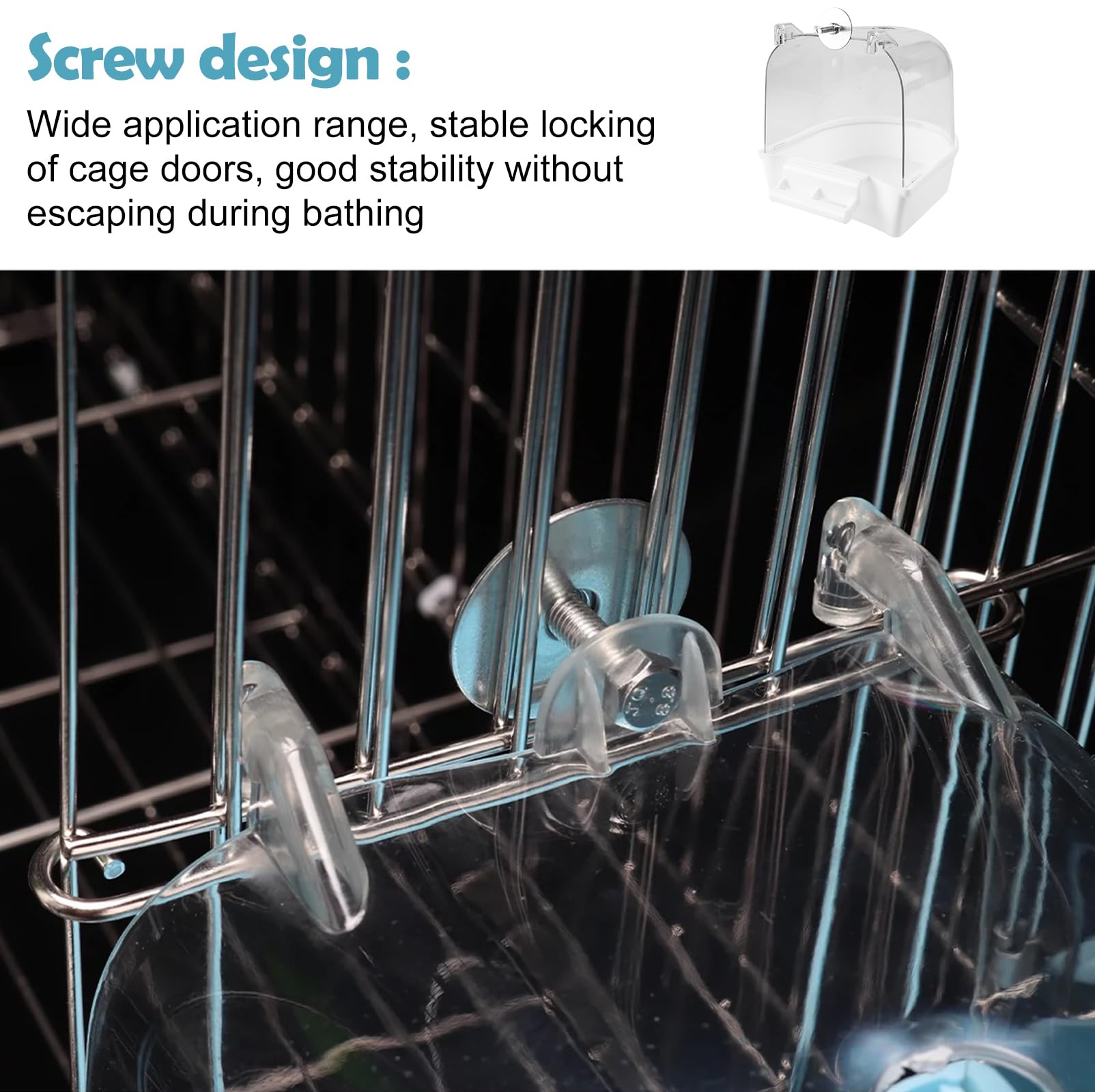 Bain d'oiseau multifonction suspendu : maison de bain pour cage à oiseaux, baignoire pour oiseaux, abreuvoir pour oiseaux, maison bol pour cage, accessoires pour inséparables, perruches,