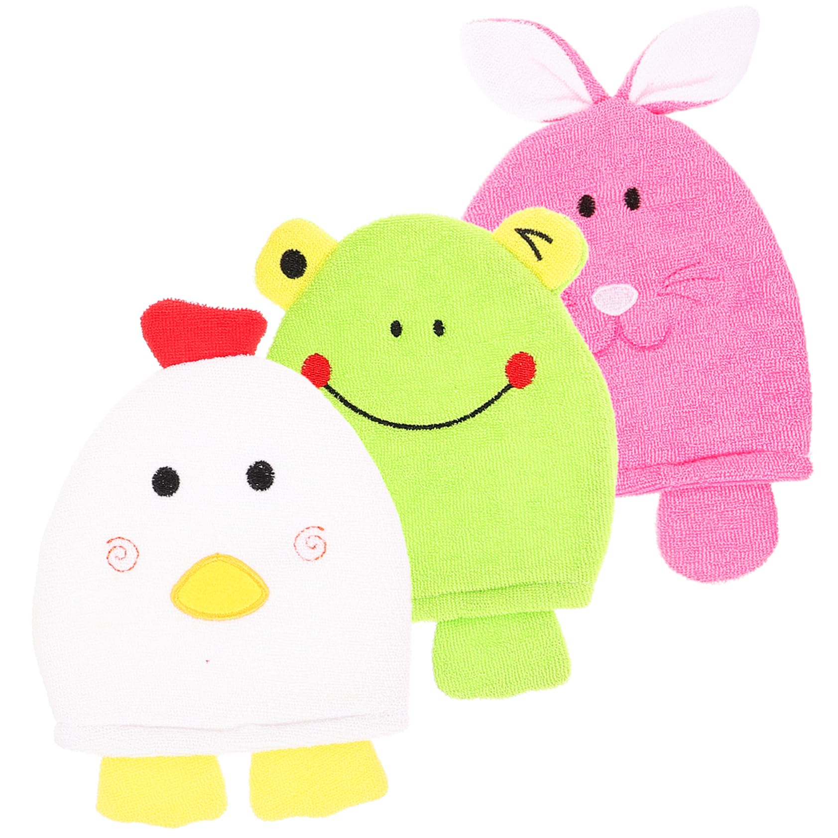 Beaupretty 9 Piezas accesorios de baño manopla baño esponja baño guante de baño para niños pequeños guante exfoliante Guantes manopla exfoliante suministros de limpieza de la piel conejito