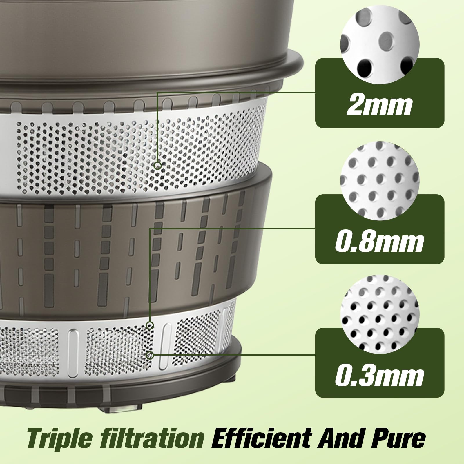 Extractor de Zumos y Verduras con Boca XL de 140 mm, Motor de 500W, Licuadora Slow Juicer, Separación de Pulpa, Protección Infantil, Fácil Limpieza, Para Frutas y Verduras Enteras