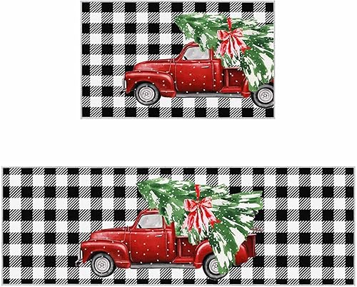 Miniatura 158 de Alfombras y tapetes de cocina Hello Fall, 2 unidades, color azul, naranja, calabaza, hoja de arce, pájaros, alfombras antideslizantes con pasillo