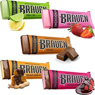 Braven Bar Endurance Variety Pack: Gluten-Free Energy Chews with 5g Protein (10 Pack)