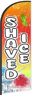 Ice Shaved Feather Flag for Business Advertising 6 FT Swooper Flag for Storefronts Retailers Shops Events and Fairs (Flagpole Not Included)