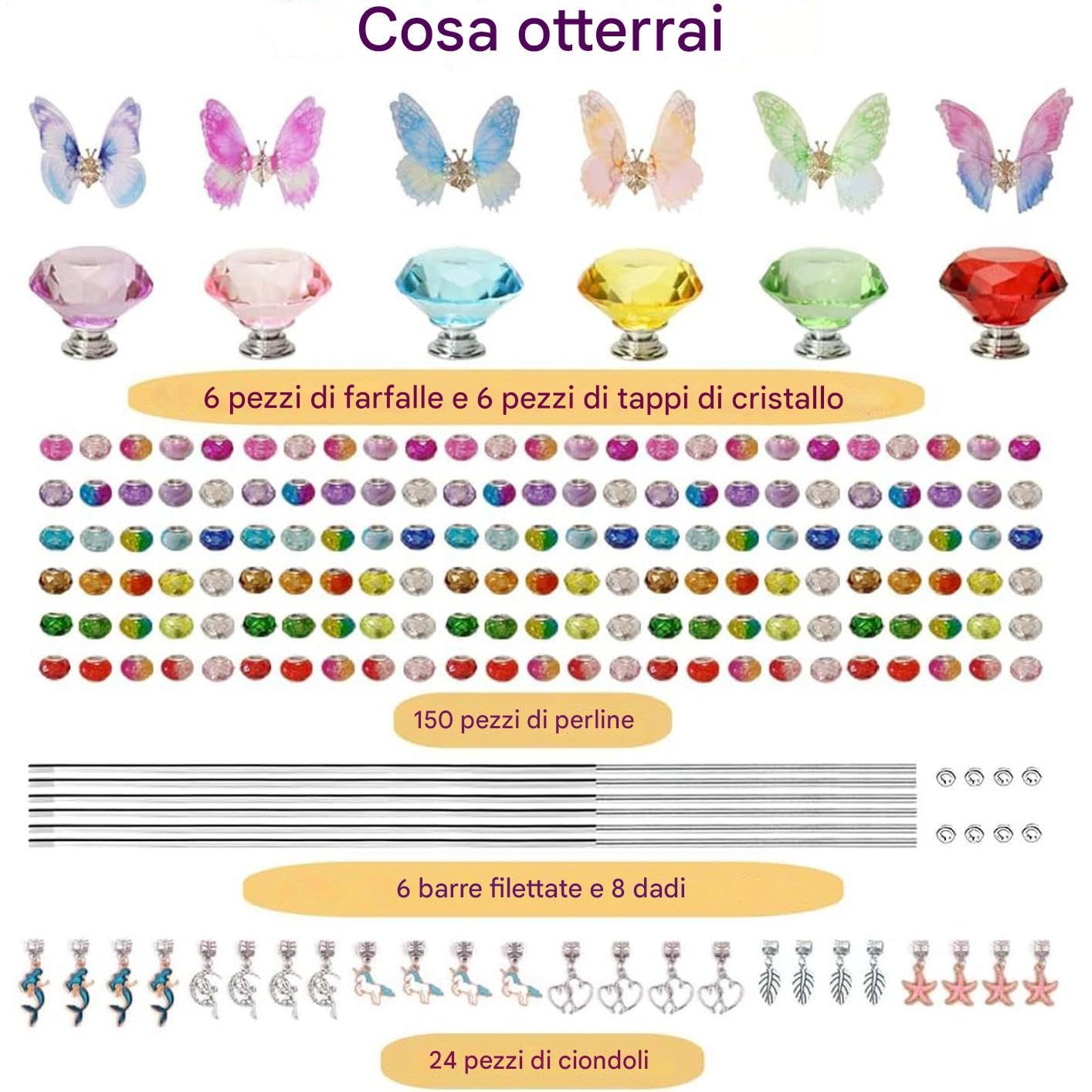 Pali Da Giardino Fatati Con Perline Bastoncini Decorativi A Farfalla