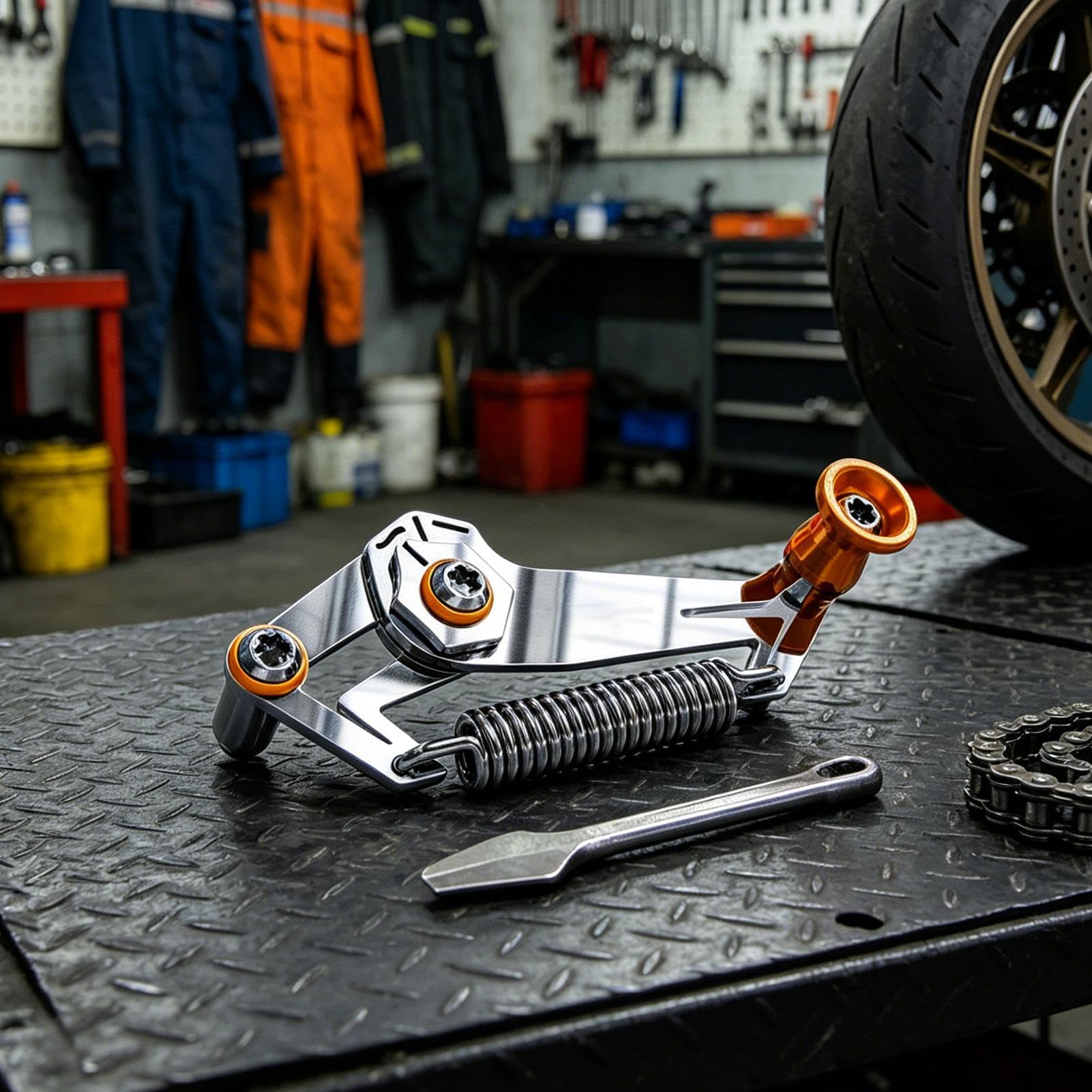 Tendicatena per moto, veloce, innovativo, resistente, per moto da cross, chopper, ATV, turismo