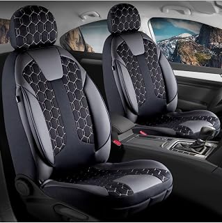 Fiat Brava ELX ile Uyumlu Lüx Deri Detaylı Oto Koltuk Kılıfı Ön Arka Takım Cyrus SİYAH BEYAZ