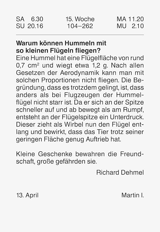 BRUNNEN Tear-off calendar 2026 No. 4 | 65 x 98 mm