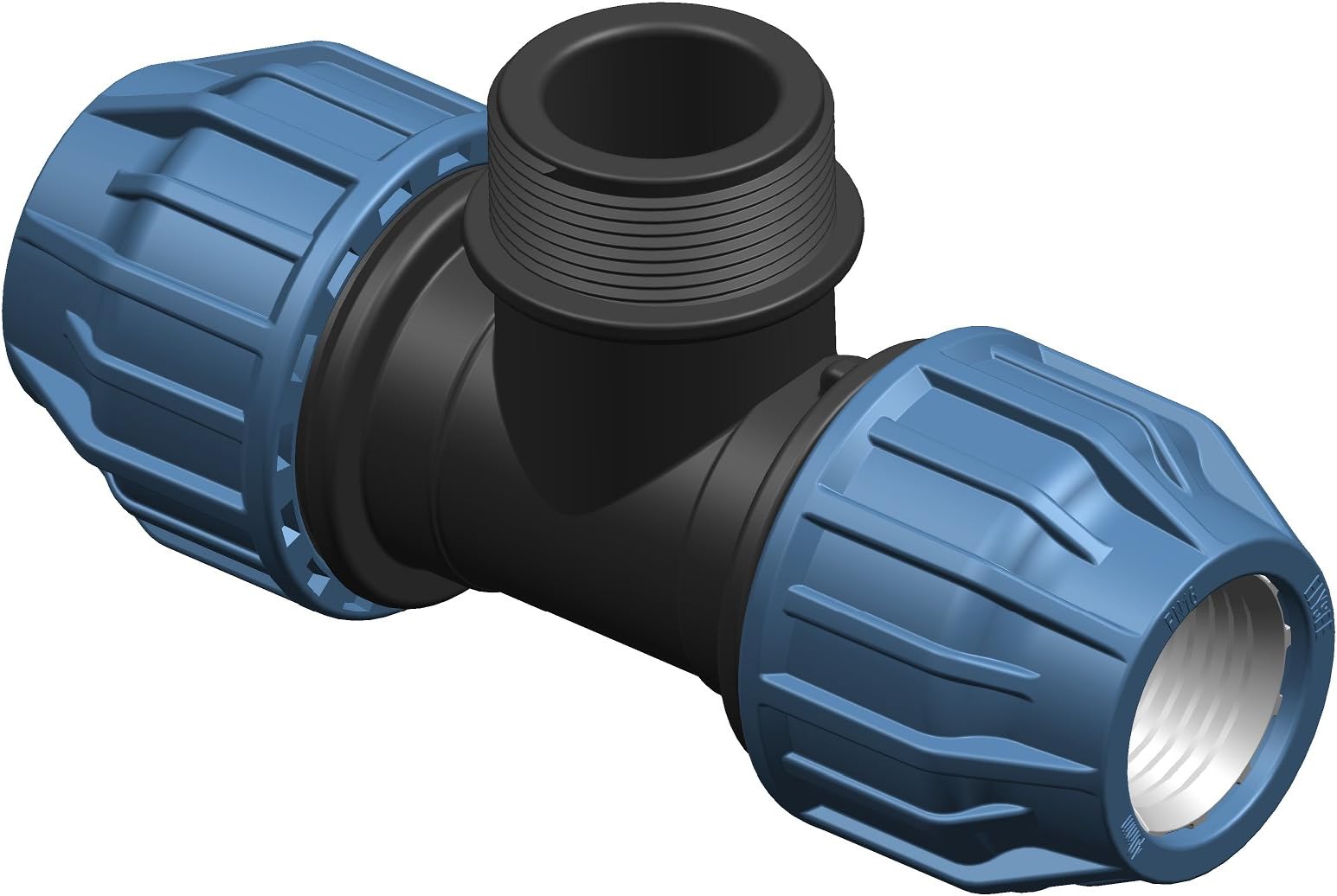 '1 Polypropylene Clamp Connector Fittings with Male Thread 25 mm 1 x 25 mm Pipe Connector T Piece For Pe Pipe DVGW Drinking Water PN16