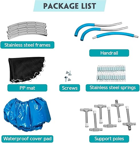 Vista 20 de Lyromix Trampolín para niños de 36 pulgadas con asa, mini interior para niños, pequeño rebotador, fitness para adultos para uso en interiores