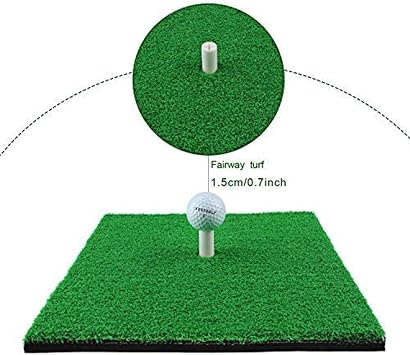 CRESTGOLF Golf Mat,Hitting Golf Mat 12x12 Mini Practice Mat Portable Artificial Turf Golf Mat Non-Slip Rubber Base Indoor Outdoor Golf Training Mat for Home Office Garden