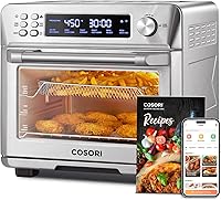 COSORI Smart 12-in-1 Air Fryer Toaster Oven Combo, 26QT Convection Countertop Oven, App Control, Alexa Compatible, Bake Roast Dehydrate - Silver Stainless Steel