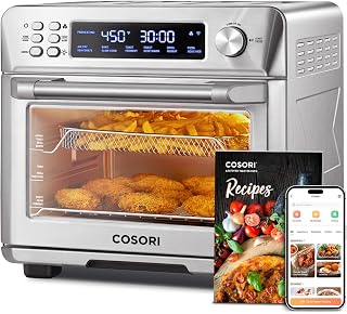 COSORI Smart 12-in-1 Air Fryer Toaster Oven Combo, 26QT Convection Countertop Oven, App Control, Alexa Compatible, Bake Roast Dehydrate - Silver Stainless Steel