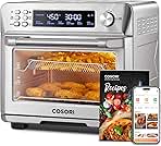 COSORI Smart 12-in-1 Air Fryer Toaster Oven Combo, Airfryer Convection Oven Countertop, Bake, Roast, Reheat, Broiler, Dehydrate, 75 Recipes & 3 Accessories, 26QT, Silver-Stainless Steel
