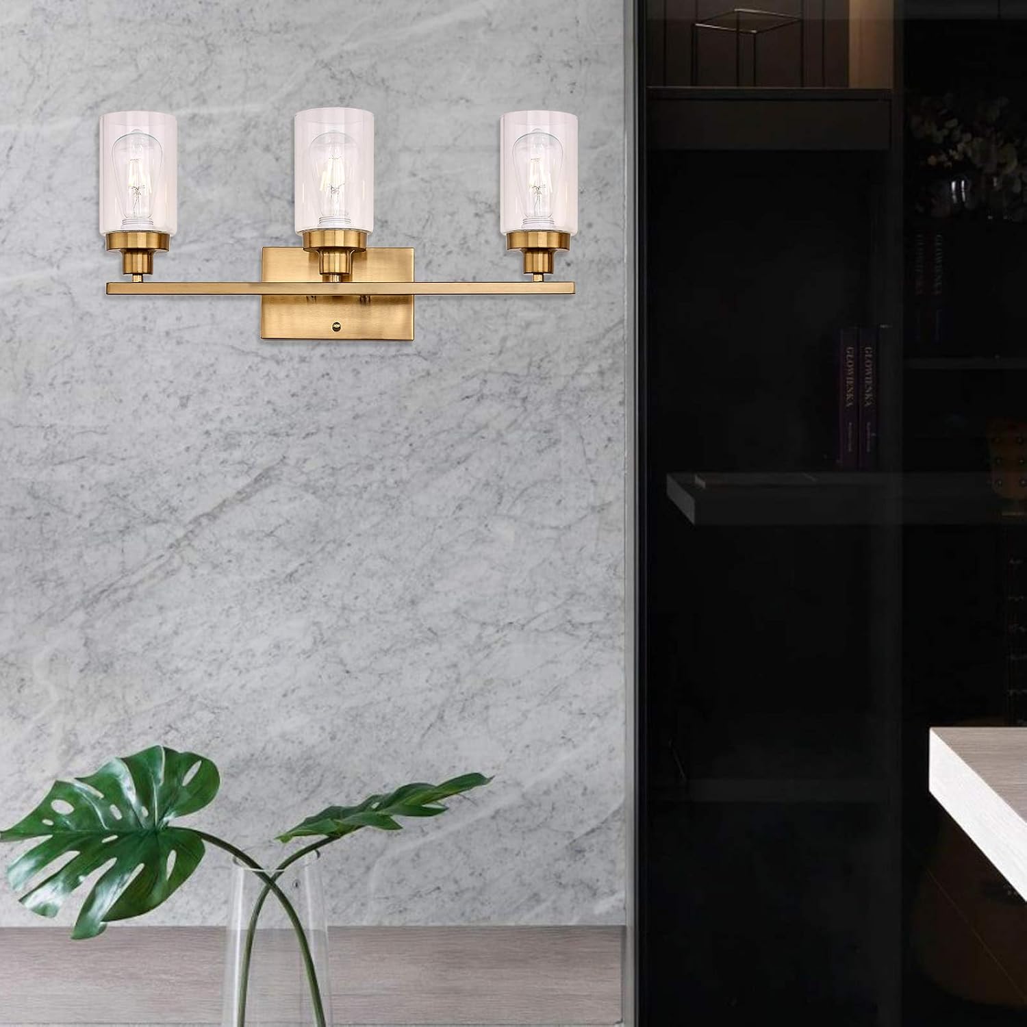 🔥 Hоt Dеаlѕ LIGOTFIRE Modern Wall Sconce Mount 3 Lights Vanity Lighting Fixture Brushed Brass for Bathroom Industrial Vintage Light with Clear Glass Lоwеѕt Prісе LIGOTFIRE Modern Wall Sconce Mount 3 Lights Vanity Lighting Fixture Brushed Brass for Bathroom Industrial Vintage Light with Clear Glass