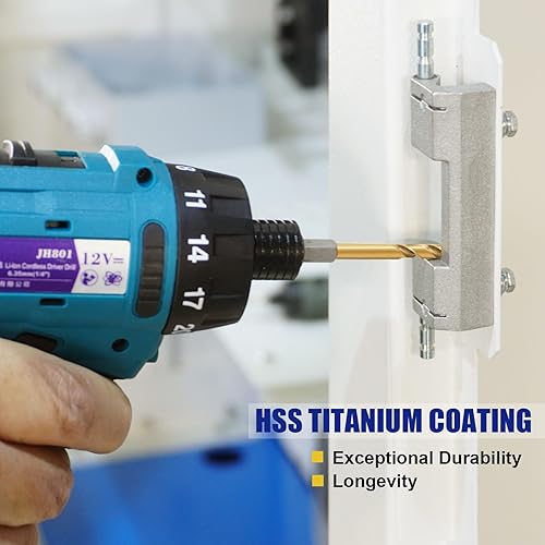 Miniatura 5 de Handree - Juego de 15 brocas de vástago hexagonal, juego de brocas de impacto HSS para metal, diseño de cambio rápido, brocas helicoidales de