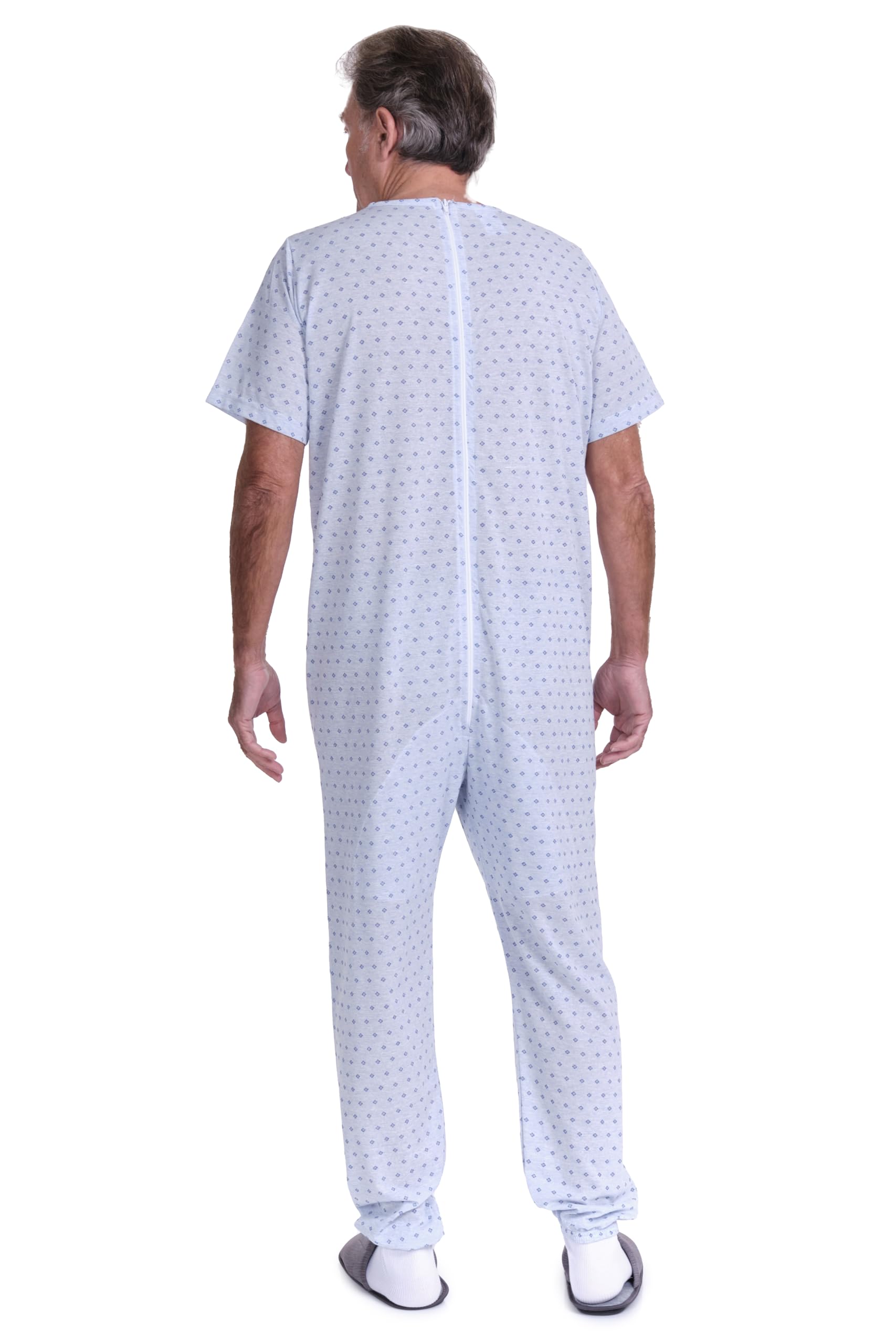 FERRUCCI COMFORT Pigiama Tutone Sanitario Sentimento Manica Corta 1 Cerniera/Zip Dietro Schiena Estivo