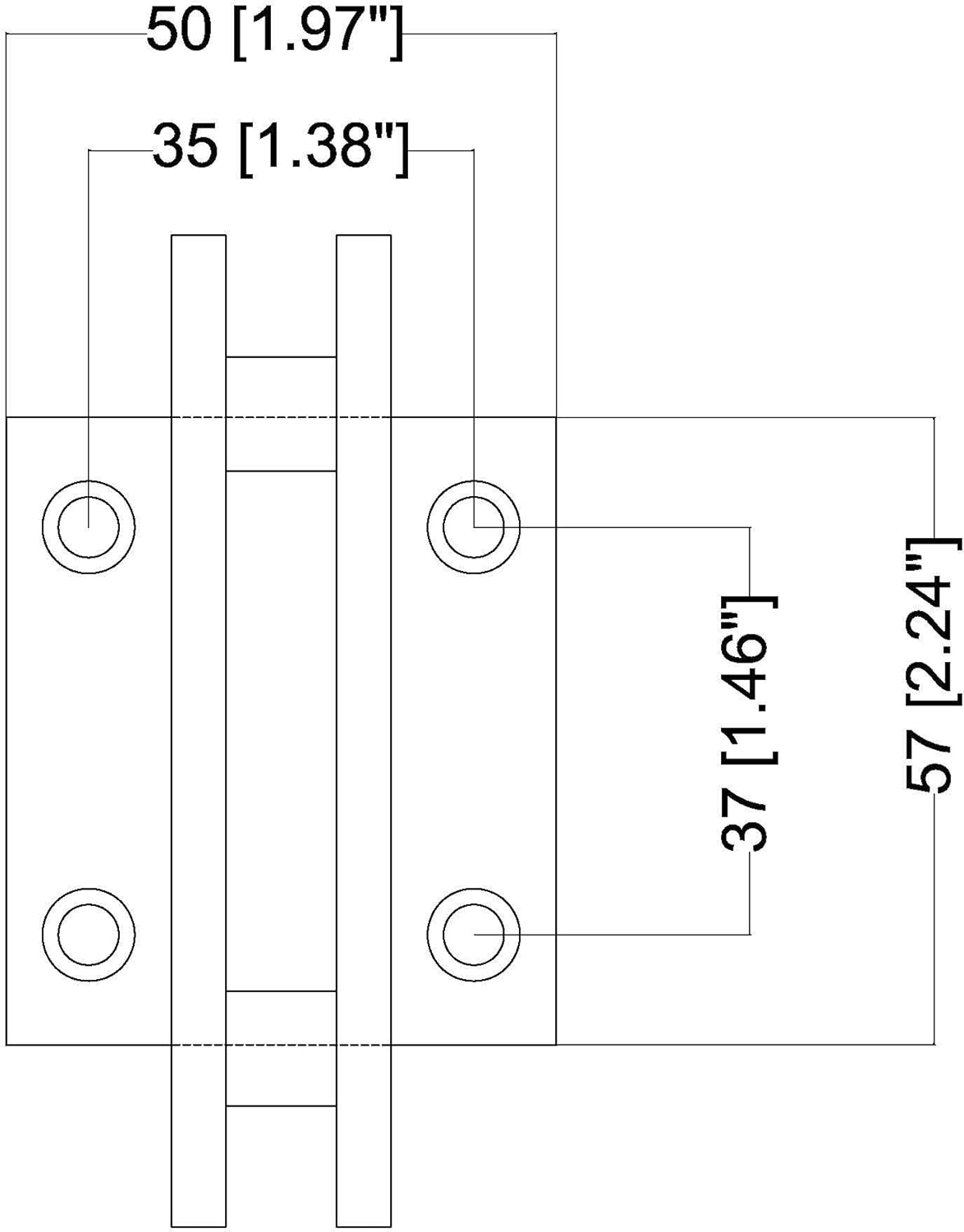 Rockwell Security Wall to Glass Shower Hinge Solid Brass Brushed Nickel Finish for Residential and Commercial Frameless Heavy Glass Shower Doors Fits 3/8 Inch to 1/2 Inch Thick Glass