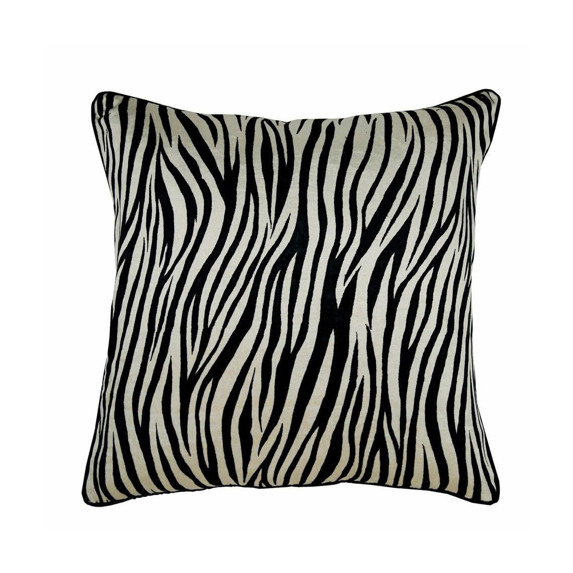 The HomeCentric Modern Decorative Throw Cushions Cover, 35x 35 Animal Printed Velvet Cushion Covers, Square Throw Cushions Cover, Black Cushion Covers 35x35 cm (14x14 inch) - Zebra Crossing โ image 1