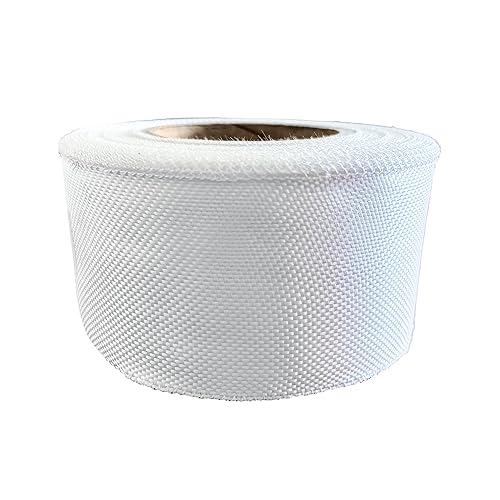 Cinta de tela de fibra de vidrio, 6 onzas, 3 pulgadas de ancho por 50 yardas de largo (150 pies), tejido liso de vidrio electrónico para costuras,
