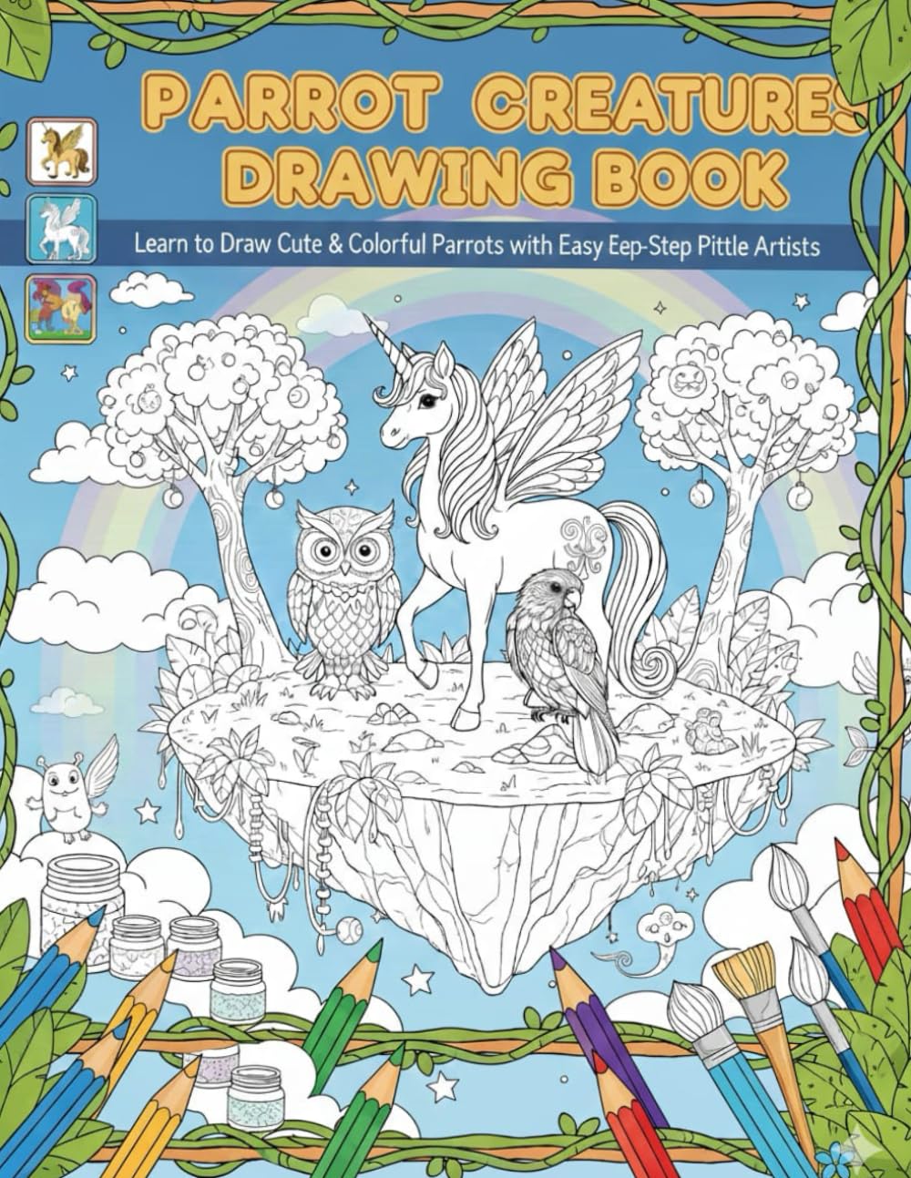 how to draw parrot step by step for kids: Learn to Draw Cute & Colorful Parrots with Easy Step-by-Step Pictures for Little Artists