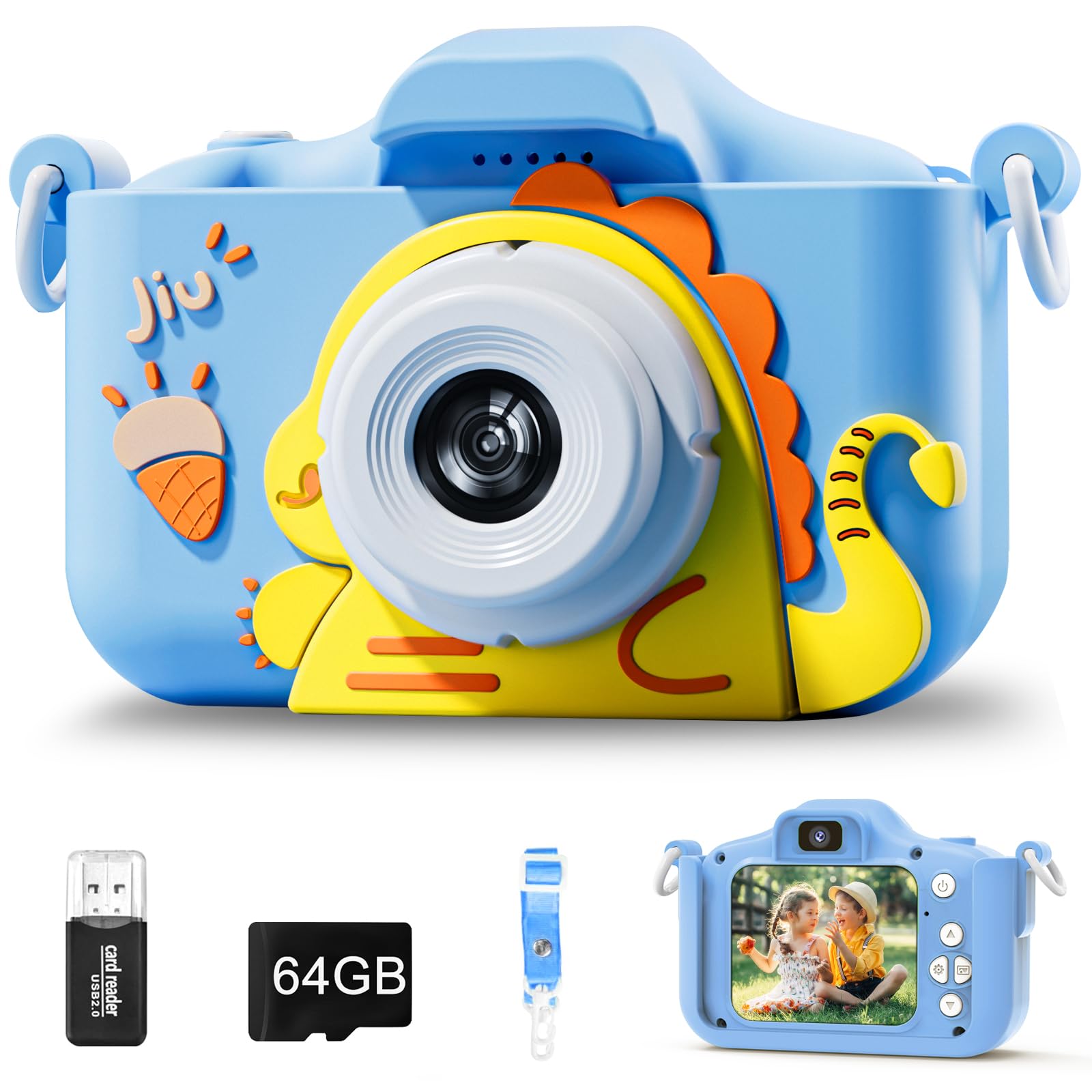 Cámara Infantil 1080P Con Doble Lente, 48MP, Zoom 8x, 64GB, Resistente A Golpes, Para Niños De 3 A 12 Años
