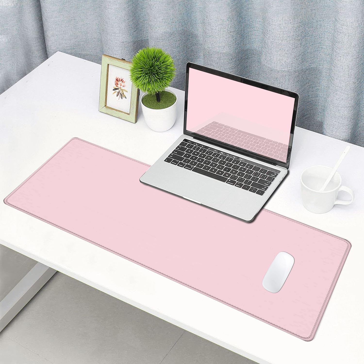Tappetino per mouse con motivo floreale - Nero - 80 x 30 cm