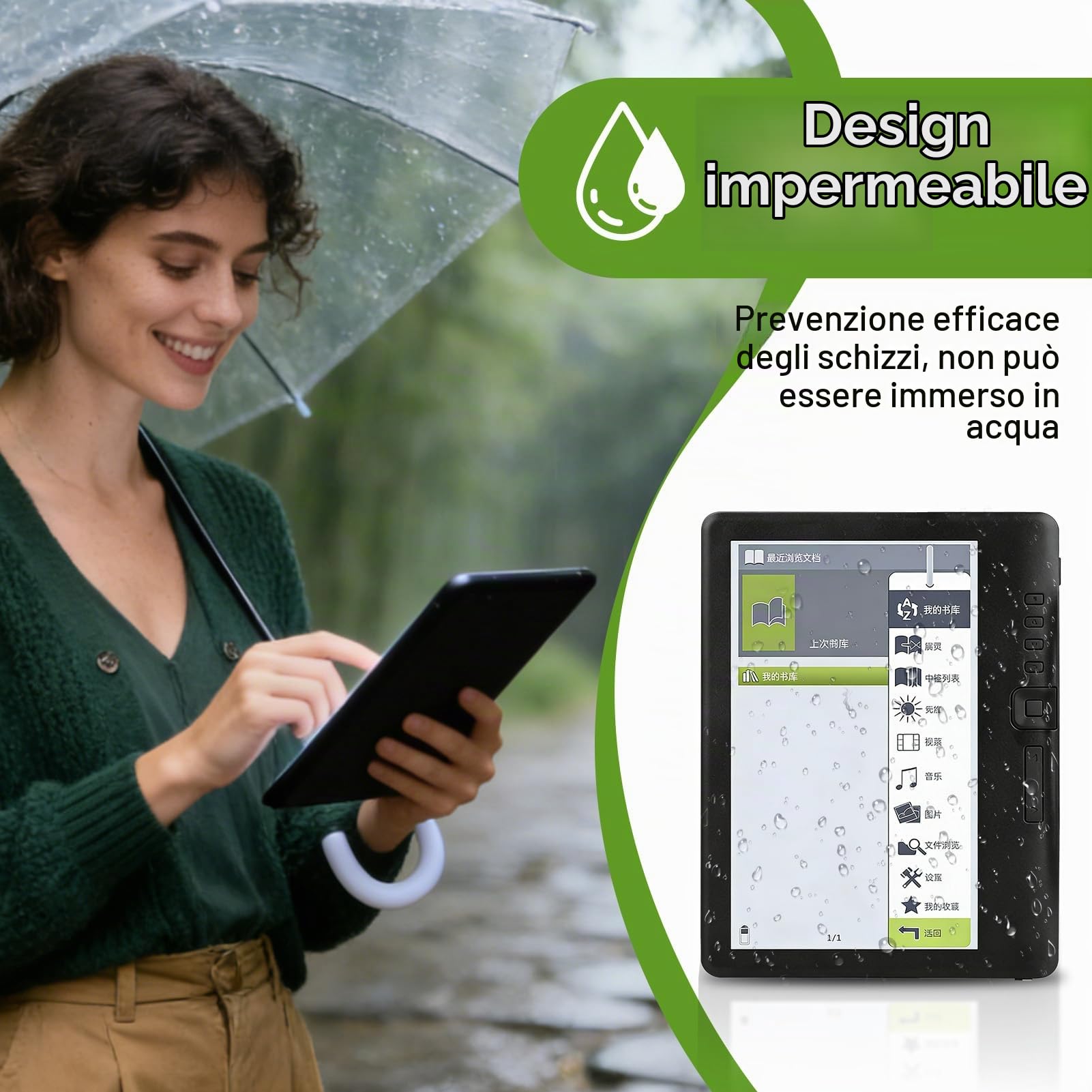 Lettore di ebook Portatile, dispositivi di Lettura di Libri digitali elettronici da 7 Pollici con Display di risoluzione Supporta la Scheda TF per la Lettura(#2)