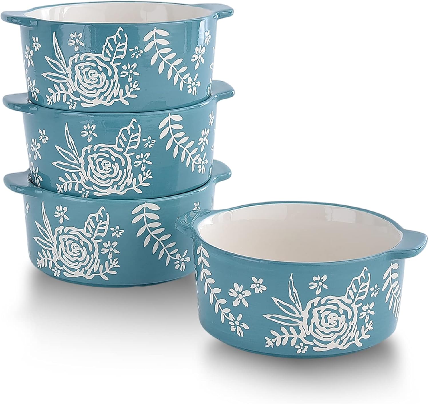  | Wisenvoy Soup Bowls with Handles Soup Bowls 21 Ounces Soup Bowl French Onion Soup Bowls Soup Mug Ceramic Soup Crocks: Soup Bowls