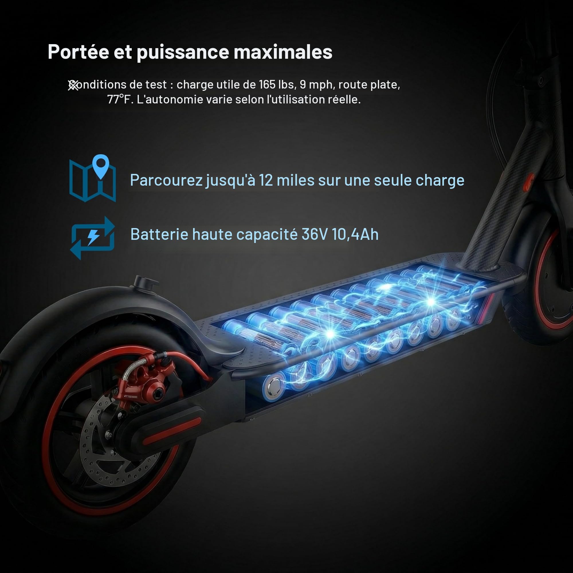 Trottinette électrique pliable pour adultes, portée de 20/40 km, pneu à plat de 21,6 cm, contrôle par application, double freinage