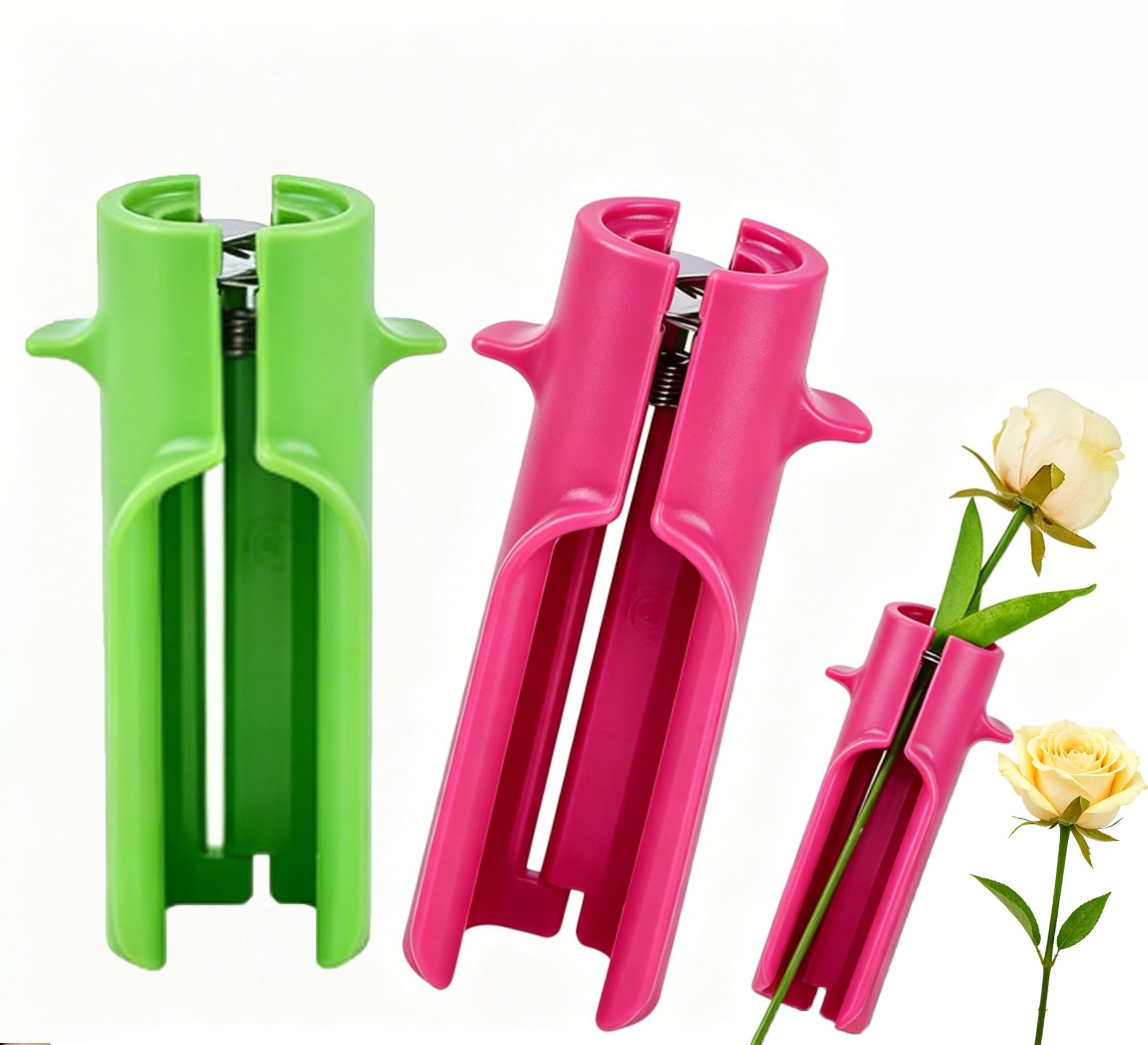 2 pcs Red & Green Rose Thorn Remover - Efficient and Safe Stem Thorn Removal Tool for Florists and Flower Lovers