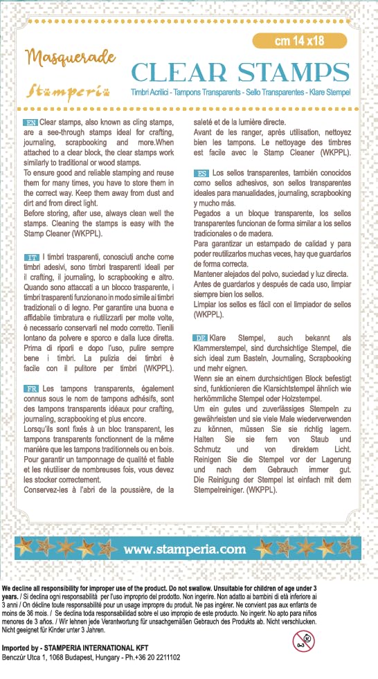 Stamperia WTK210 Acrylic Stamp, Clear, 14 x 18 x 1 cm, Klar - Image 2