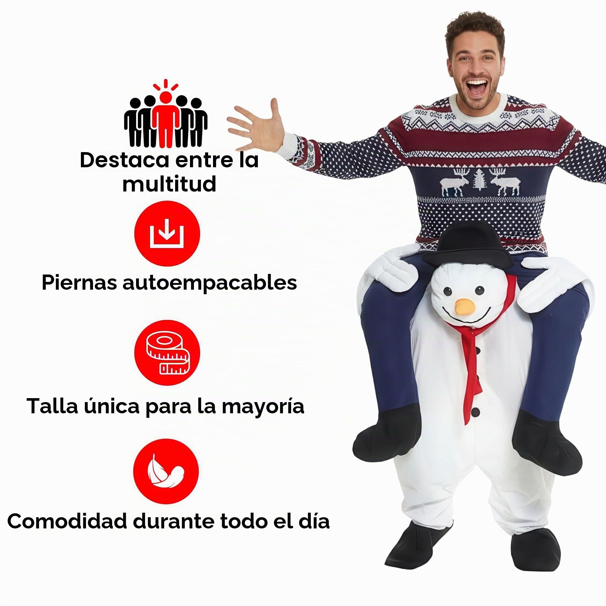 Morph Disfraz Monigote De Nieve a Caballito para adultos