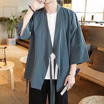 Amazon.co.jp: 着物侍服メンズ和風カーディガン羽織服夏原宿着物
