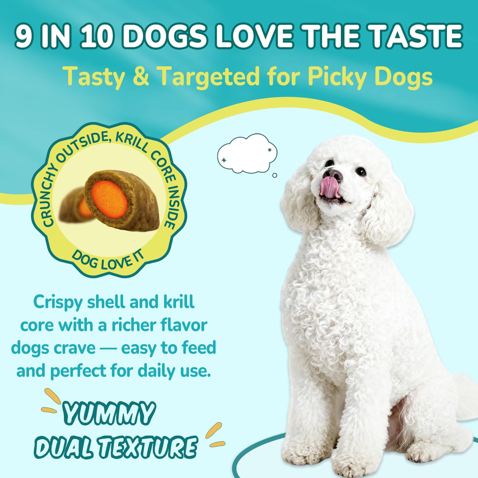 4-IN-1 Flea and Tick Prevention for Dogs, 500 Crunchy Dog Flea Chews, Dog Flea Treatment, Natural Oral Flea Treatment for Dogs, Daily Support for Flea, Skin & Coat, Gut, Immune, Chicken Flavor