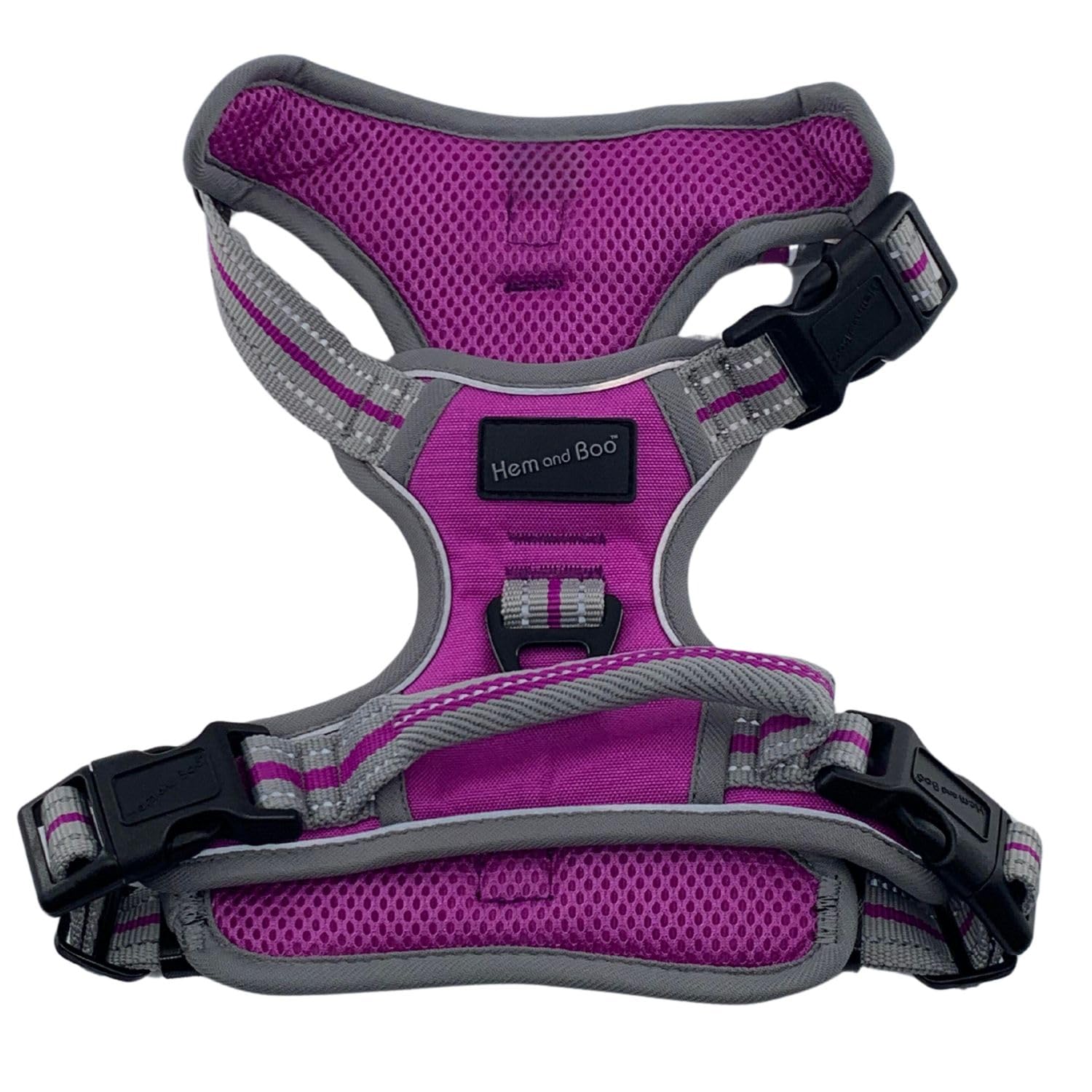 Hem and Boo Dog Harness, Sport Harness, No-pull Reflective Stitching, Outdoor Adventure Big Dog Harness Perfect Match Puppy Vest Harness (Purple, XL)