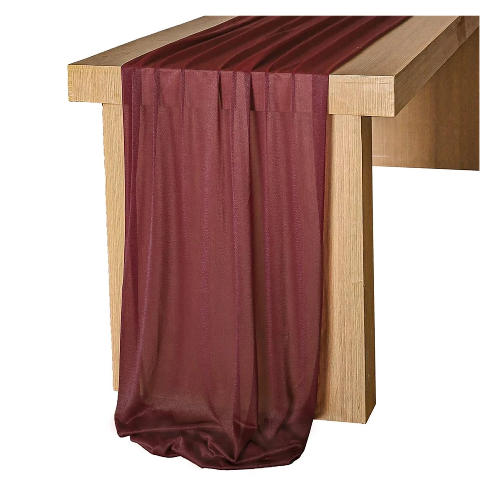 Chiffon Table Runner Chiffon Table Runner Vertical Tablecloth for Decorations Shiny Fabric Merry(Color 4,30x180CM)