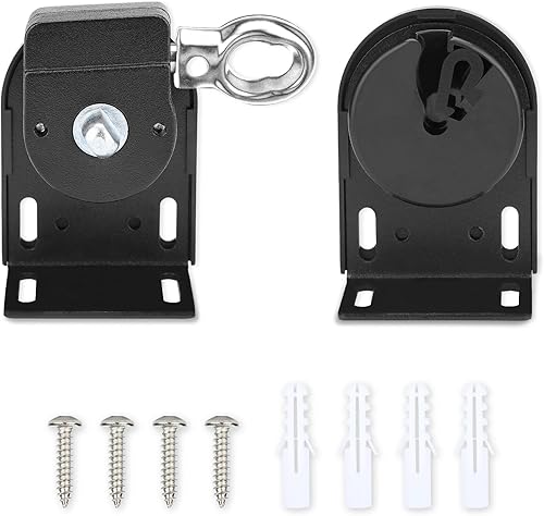 Soportes para parasol con anillo de metal, piezas de repuesto para sombra, compatibles con persianas enrollables Coolaroo (negro, 1 par)