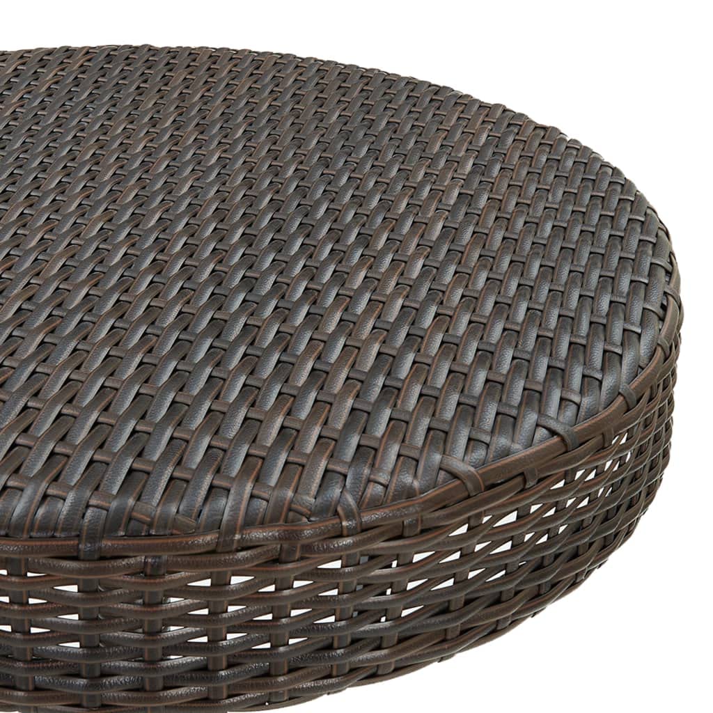 Set Bar da Giardino 5 pz Tavolo e 4 Sgabelli Polyrattan Marrone | Mobili alti per terrazzo e giardino con cuscini sfoderabili e poggiapiedi integrato per aperitivi all'aperto.