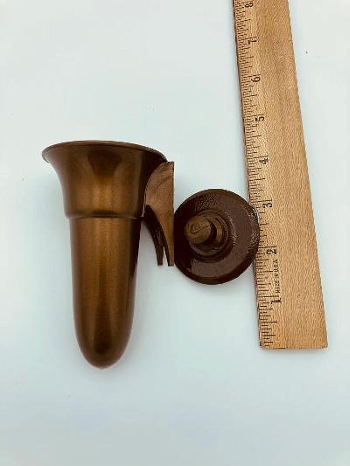 Niche Crypt Flower Vase 4.0 in Disc Button Support, Bronze