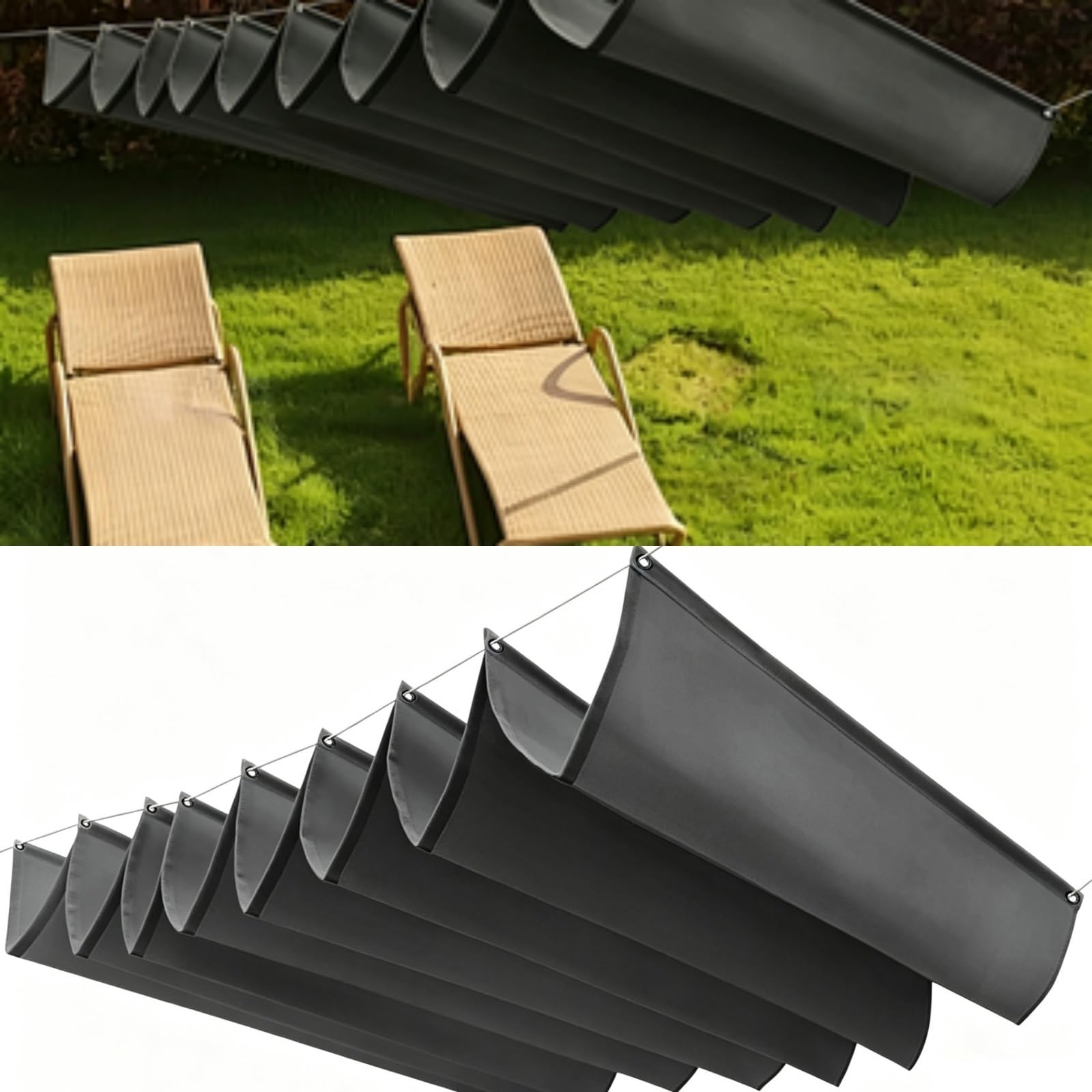 Bâche ombrage anti-UV 98% indéchirable pour pergola et jardin