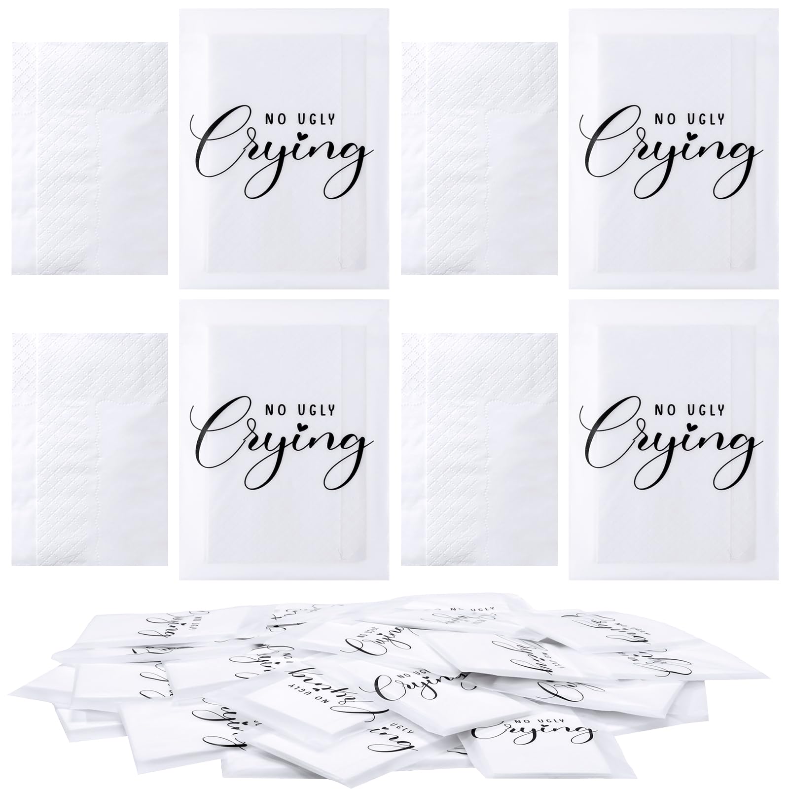 Sayglossy 15 Pack No Ugly Crying Tissue for Wedding Bulk 3 Ply Pocket Packs Small Tissue Individual for Wedding Guests Welcome Bags Pocket Paper Mini