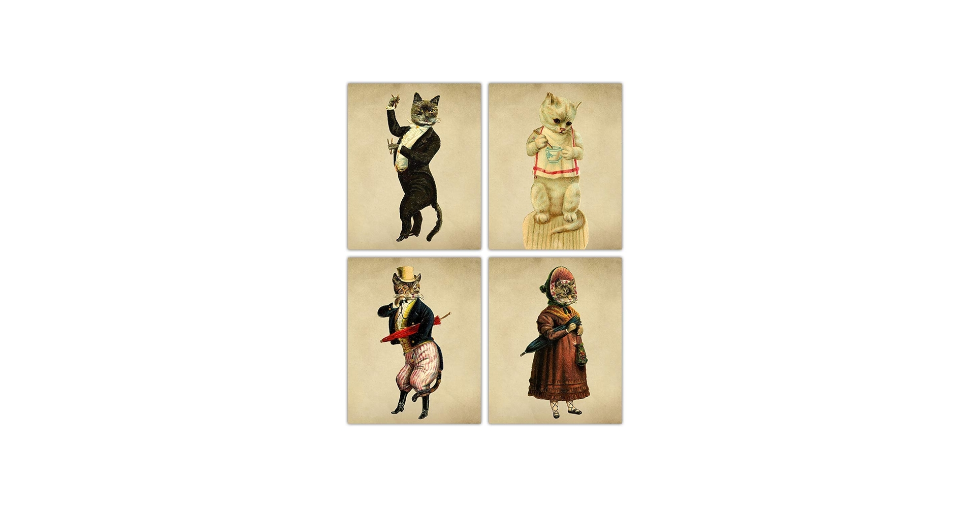 Amazon.com: Buzz Unplugged Vintage Victorian Cats Wall Art