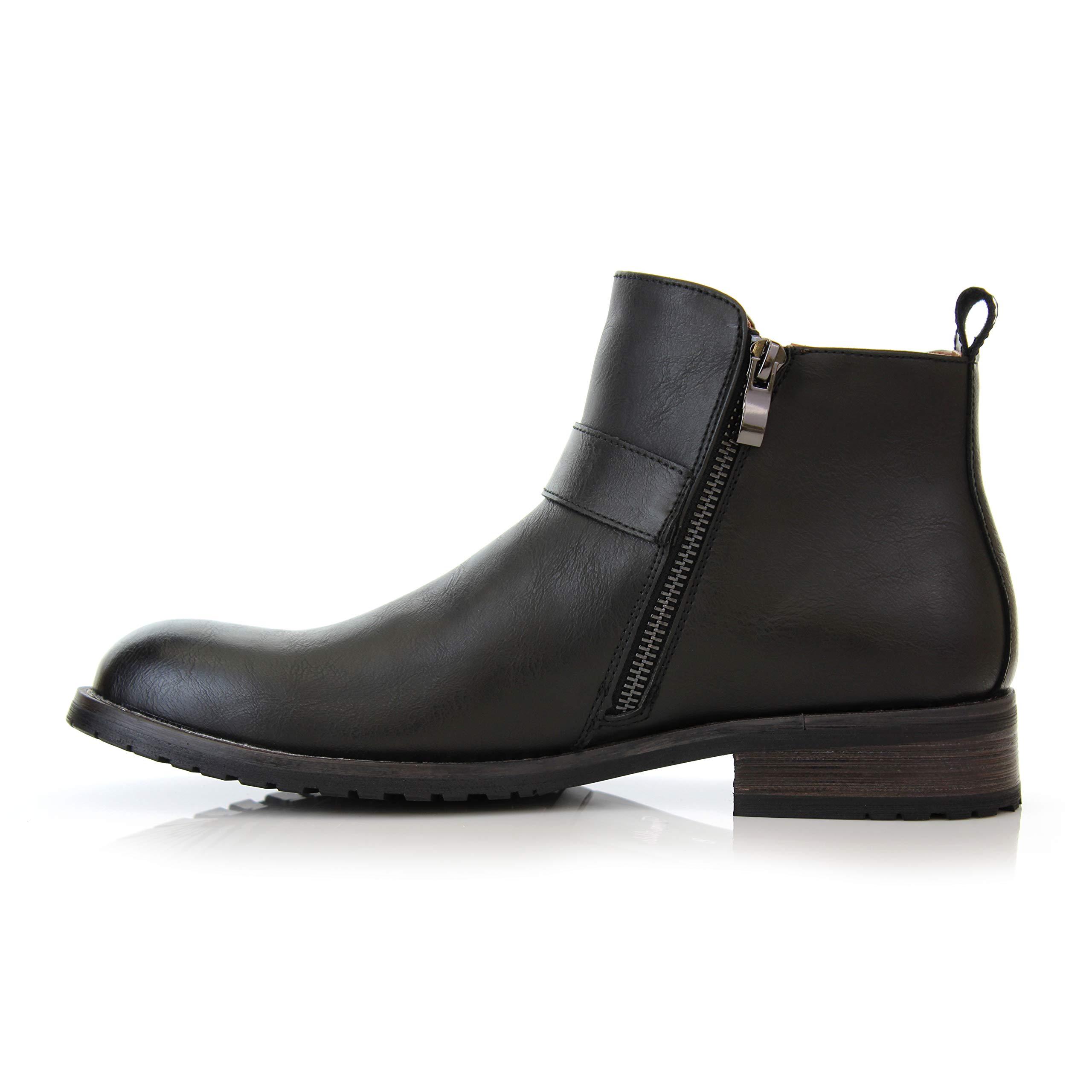 Ferro Aldo Mens Lace-less Ankle Boot Collection | Lug Sole Slip-on Chelsea | Side-Zip Engineer Boots product thumbnail 7