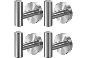 Wall Mount Towel Hook, 4-Pack Heavy Duty Stainless Steel Towel Holder for...