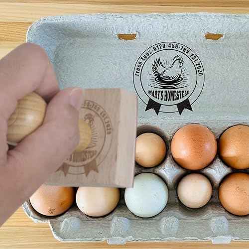 Miniatura 6 de Sellos de cartón de huevos personalizados, 4 tamaños, sello de pollo personalizado, 12 diseños, sello de goma para cartón de huevos, sellos de