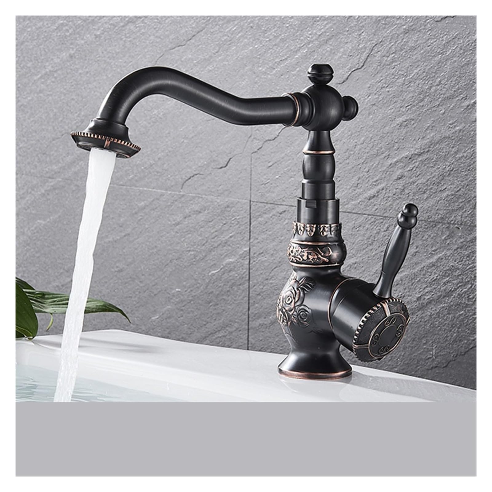 Robinet mitigeur à poignée unique pour une salle de bains vintage et chaleureuse