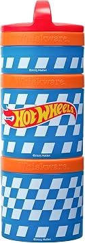 Checkers Whiskware Stackable Snack Pack - 3 Jar + Handle - Red/Orange/Blue