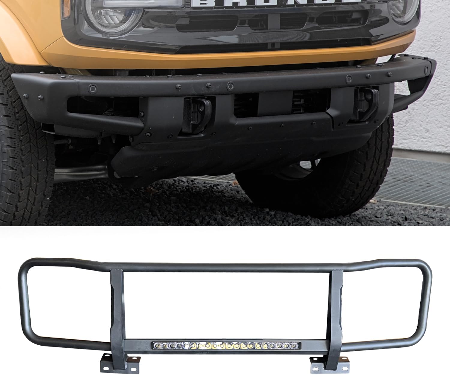 Vanguard Black Powdercoat Brush Guard | Compatible with 21-25 Ford Bronco Ford Performance only